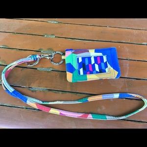 Vera Bradley license holder with lanyard